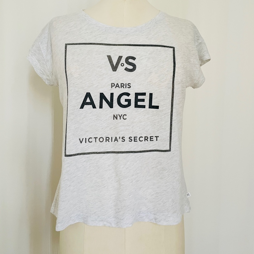 Victoria's Secret Angel Gray Graphic T-Shirt Box Tee Top Fits XS S / Old school